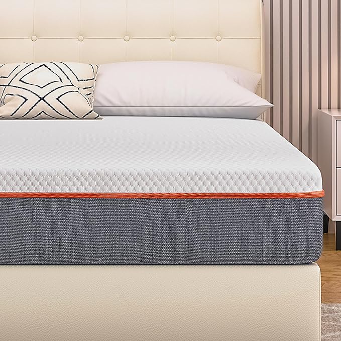 VECELO Charcoal Infused Memory Foam Full Mattress 8 Inch, Medium Firm Full Size Bed Mattress with Washable Cover for Full Bed Frame, Pressure Relieve, Fresh Cooling Comfort