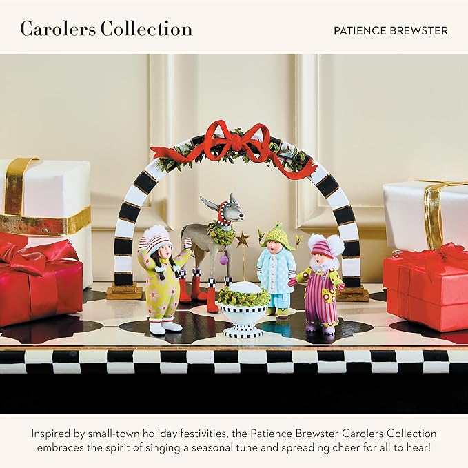 MACKENZIE-CHILDS Patience Brewster Carolers Figure Set, Cute Christmas Figurine Home Decor, 6 Pieces