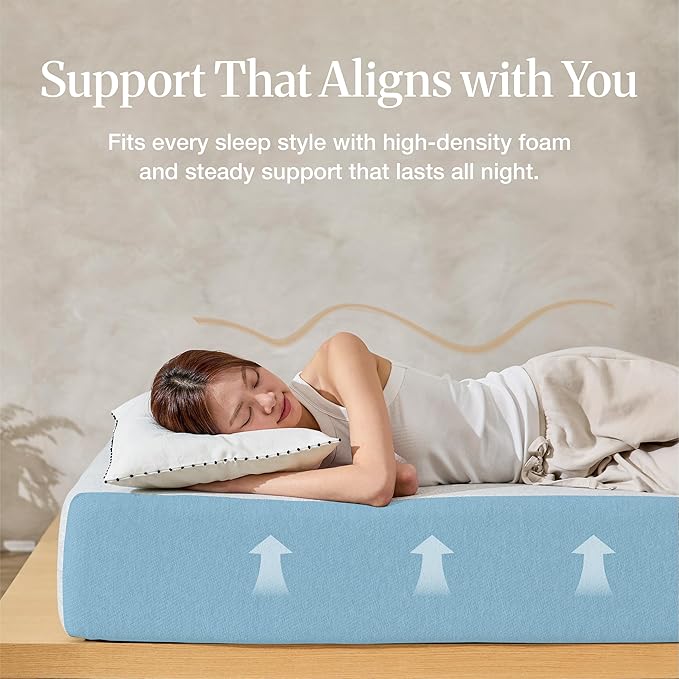 LIFEMENT Basic Full Cooling Gel Infused Memory Foam Mattress in a Box | Medium Firm Bed, Fiberglass Free, Certified Pressure Relief Foam, Cooling Comfort Sleep, 12 Inch