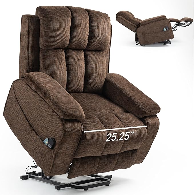 Lazy Boy Recliner Chair, Postoperative Recovery，Retractable 23'' Extra-Long Leg Support Lift Chair Hold up to 400lb，25.5'' Oversized Recliner seat for Big and Tall