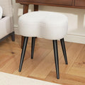 White Vanity Stool, Soft Makeup Stool with Solid Metal Legs for Vanity Corner, Morden Footrest Easy to Assembly