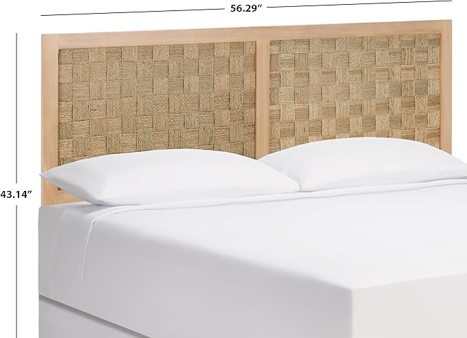 SAFAVIEH Home Collection Halvor Rattan Queen Size Headboard Light Brown Frame & Natural Brown