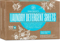Laundry Detergent Sheets Unscented - Zero Waste, Plastic and Scent Free, Natural Soap - Travel Size Essentials for Washing Clothes, 100 Loads (Unscented)
