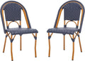 SAFAVIEH Outdoor Collection California Bistro Navy Side Chair Set of 2 (Fully Assembled)