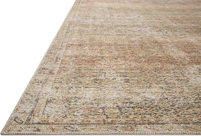 Loloi Amber Lewis Cambria Collection CBR-08 Ocean/Brick 3'-6" x 5'-6" Accent Rug Jute, Neutral, Vintage Style, Antique Tone, Living, Bedroom, Dining, Carpet