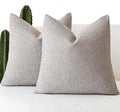 Foindtower Pack of 2 Textured Boucle Throw Pillow Covers Accent Solid Decorative Pillow Cases Cozy Woven Couch Cushion Case for Sofa Bedroom Living Room Home Decor, 20 x 20 Inch,Neutral Grey