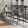 mopio Odelia Counter Stool Set of 4, Outdoor Chair with Removable Cushions and Rust Free Metal Frame, Conversation Sets for Front Porch, Balcony, Yard, Bistro (Counter Stool x4, Beige)