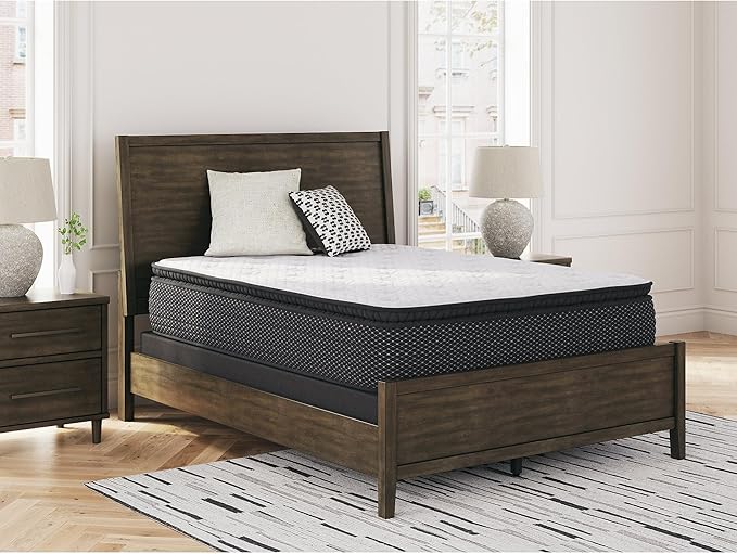 Signature Design by Ashley Limited Edition Pillow Top 13 " Pillow Top Hybrid Mattress with Gel Memory Foam, Edge Support for Cool Sleep and Pressure Relief, Twin, Fiberglass Free, Mattress In A Box