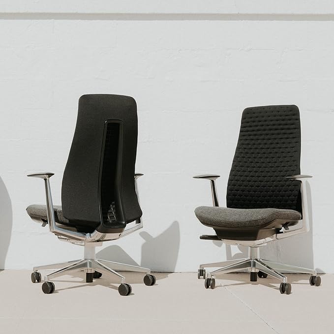 Haworth Fern Ergonomic Office Chair – Stylish and Innovative Desk Chair with Digital Knit Finish - Without Lumbar Support (Heathered Grey)