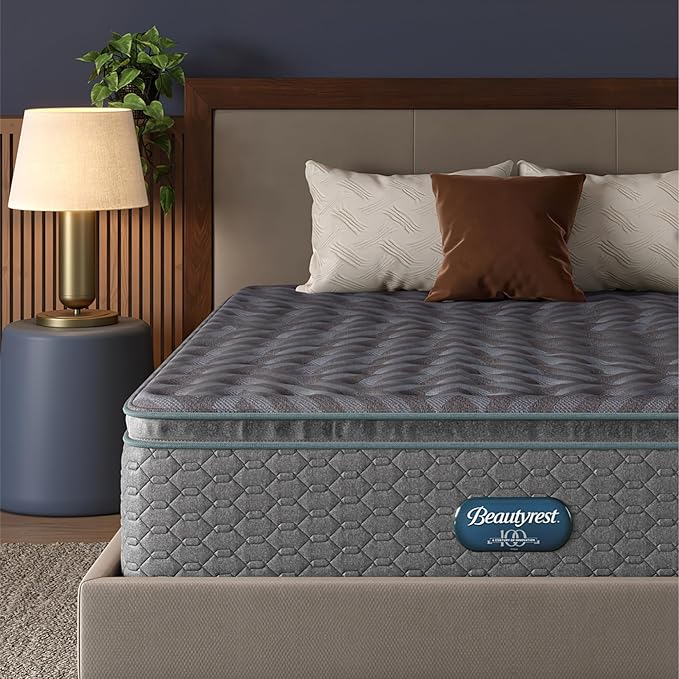 Beautyrest Days End Plush Pillow Top 14.75" Mattress - Queen - Cooling Tech, Supportive Durable Pocketed Coils, Pressure Relief, Motion Separation; 100 Night Sleep Trial and 10 Year Warranty