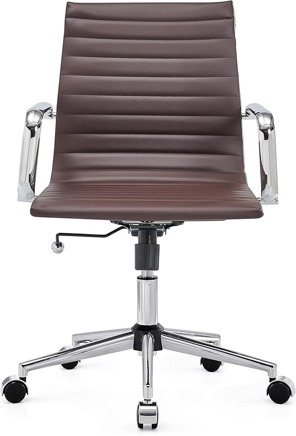 Chair, Desk Computer Chair ，with Armrests ，Ergonomic Office Chair for Home and Office, 17.32 x 22.83 x 35.43 inches, Multiple Colors (Brown)
