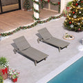 PURPLE LEAF Patio Oversized Chaise Lounge Rattan Chair Set of 2 Outdoor Pool Adjustable Recliner Wicker Chairs for Outside Woven Furniture Tanning Poolside Lounger Slate Gray