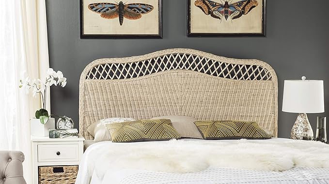 Safavieh Home Collection Sephina White Washed Rattan Headboard (Full)