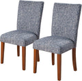 HomePop Parsons Classic Upholstered Accent Dining Chair, Set of 2, Navy