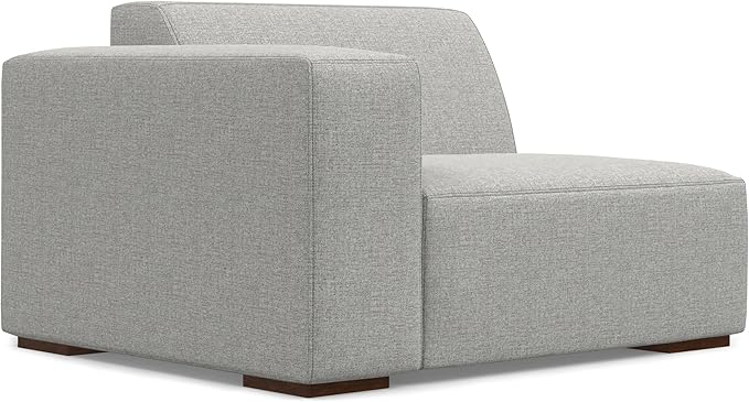SIMPLIHOME Rex Right Corner Sectional Modular Sofa and Ottoman Set in 100% Recycled Polyester Tightly Woven Performance Fabric, Pale Grey, 116-inch-wide L-Shaped Sofa and 34-inch-Wide Ottoman