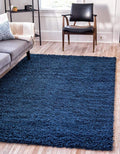 Unique Loom Solid Shag Collection Area Rug (8' x 10' Rectangle, Sapphire Blue/ Navy Blue)