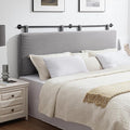 UEV King Headboard Only, Wall Mounted Hanging Upholstered Bed Head Board, Modern Vertical Channel Design of Fine Flannel, Elegant Grey Fluted Headboard for Bedroom (Grey, King Size)