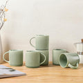 GBHOME 12oz Stoneware Coffee Mugs, Ceramic Coffee Cups with Handle for Man,Woman,Dad,Mom, Modern Coffee Mugs Set of 6 for Latte/Cappuccino/Cocoa/Tea/Cocoa/Milk. Dishwasher&Microwave Safe,Olive Green