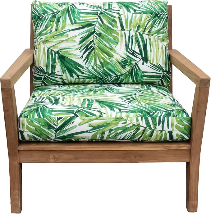 Tommy Bahama Deep Seating Lounge Cushion, 26" X 26" X 4", Coastal Palm Green Leaf