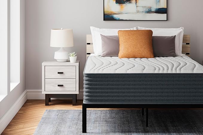 Signature Design by Ashley Hybrid 1400 14 Inch Extra Plush Gel Memory Foam Mattress with Edge Support for Pressure Relief, California King, Fiberglass Free, Mattress in A Box