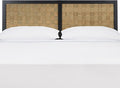 SAFAVIEH Home Collection Halvor Rattan King Size Headboard Solid Wood Black Frame & Natural Brown
