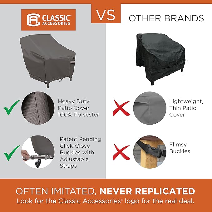 Classic Accessories Ravenna Water-Resistant 76 Inch Deep Seated Patio Loveseat Cover, Patio Furniture Covers
