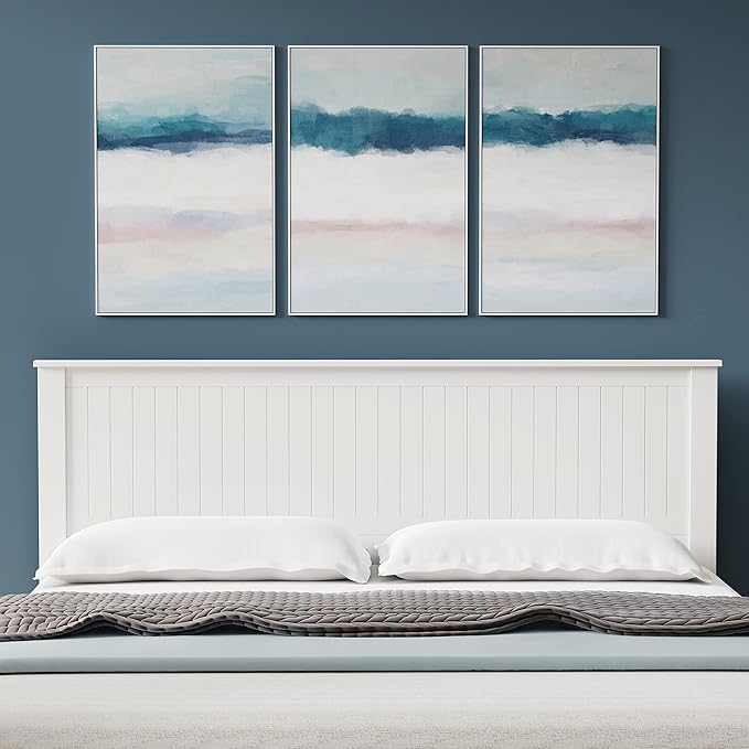 Glenwillow Home Campagne Wood Panel Headboard in White - King Size