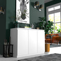 White Buffet Storage Cabinet with 3 Door, 43" W Coffee Bar Cabinet, Kitchen Buffet Sideboard for Living Room, Kitchen, 43.3" W x 31.5" H
