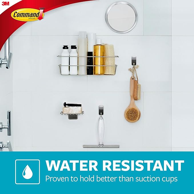 Command Wall and Cabinet Organizer with Water Resistant Command Strips, Organize Your Bathroom, Easy to Open Packaging