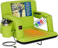 Alpcour Heated Reclining Stadium Seat for Bleachers – Wide Bleacher Chair with Back Support and Cushion, Armrests, Side Pockets, & Hook – Stadium Seats Chairs for Camping, Kayak, Paddle Board & More