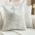 FUTEI Light Blue White Decorative Throw Pillow Covers 22x22 Inch Set of 2,Soft Faux Cashmere Jacquard - Textured & Cozy Cushion Case,Modern Home Decor for Couch Bed Living Room