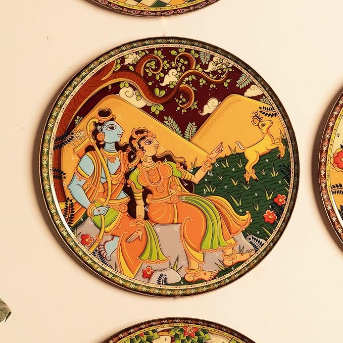 RITUALISTIC Ramayan Wall Plates for home decoration | Wall plates for living room | Metal Wall décor | Gift items for unisex |wall art | wall showpiece| Home Décor Items & Christmas gifts| Set of 9