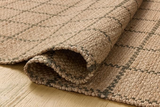Loloi Chris Loves Julia Fletcher Collection FLE-01 Natural/Olive 5'-0" x 7'-6", .37" Pile Height, Area Rug