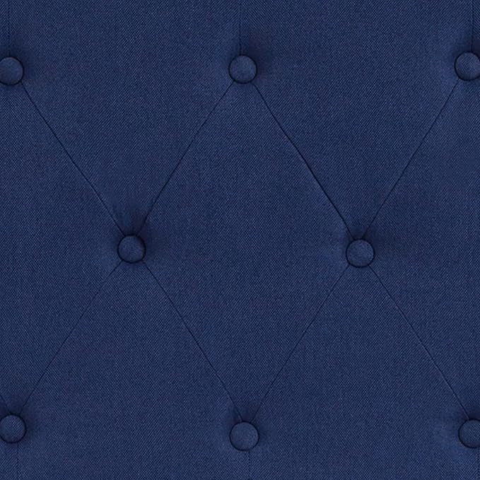EMMA + OLIVER Tufted Upholstered King Size Headboard in Navy Fabric