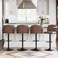 VECELO Bar Stools Set of 4, Adjustable Upholstered Swivel Barstools, Modern Counter Height Bar Stools with Back and Footrest, Island Chairs for Kitchen, Dining Room, Bar