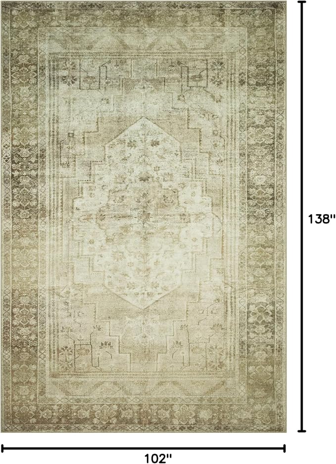 Loloi Magnolia Home by Joanna Gaines Banks Collection BAN-06 Natural/Granite 8'-6" x 11'-6", .13" Pile Height, Machine Washable, Area Rug