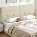 Headboard Queen Size Upholstered Linen, Queen Headboard with Sturdy Metal Legs, Tufted Upholstery Design Headboards with Adjustable Width & Height (Linen)