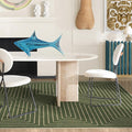 RUGGABLE x Jonathan Adler Machine Washable Modern Area Rug – Labyrinth Fern Green 6x9, Stain-Resistant, Non-Slip – Medium Rugs for Living Room, Bedroom, Hallway, Entryway & Office–with Standard Pad