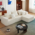 102" Modular Sectional Sofa for Living Room,Boneless Couch in A Box with Ottoman,Memory Foam Sectional Couches for Apartment,Cloud Couch No Assembly Required,Beige