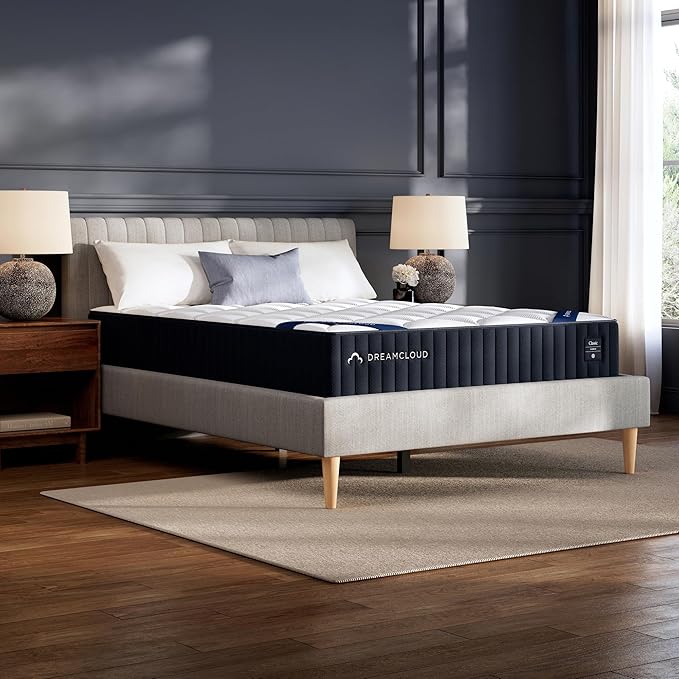 DreamCloud Classic 12" California King Mattress - Luxury Hybrid Gel Memory Foam - 365 Night Trial - Fiberglass Free - Forever Warranty - Mattress in a Box - CertiPUR-US Certified