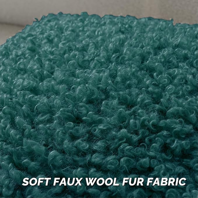 FUTEI Teal Decorative Throw Pillow Covers 22x22 Inch Set of 2,Soft Fluffy Faux Wool Fur Boucle Textured Cushion Case,Modern Home Decor for Couch Bed Living Room Office