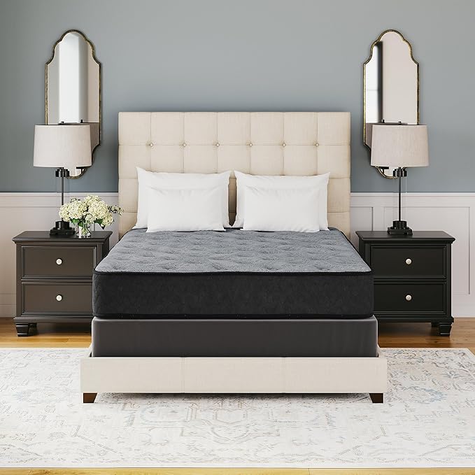 Signature Design by Ashley Queen Size Comfort Plus Hybrid Mattress with Memory and Quilt Foam, Wrapped Coils, Fiberglass Free, 10-Year Warranty, 10" Height
