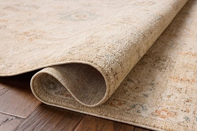 Loloi Chris Loves Julia Palma Collection PLM-11 Natural/Multi 2'-7" x 10'-0" Fringe Runner Rug Vintage Style Boho Living Room Bedroom Carpet