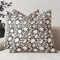 Foindtower Set of 2 Decorative Neutral Floral Throw Pillow Covers Accent Farmhouse Cushion Covers Boho Vintage Pillowcase for Couch Sofa Bedroom Living Room Home Decor18×18 Inch,Black
