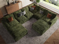 EASE MOOSE Oversized Boneless Sectional Couch-8-Seat, Corner V-Shaped Deep-Seat Modular Cloud Sofa, No-Assembly Chenille Sofa for Living Room, Green