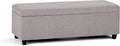 SIMPLIHOME Avalon Storage Ottoman Bench - 48 inch Wide Upholstered Linen Look Fabric Rectangular Lift-Top Ottoman in Cloud Grey, Contemporary Storage Bench for Living Room with High-Density Foam