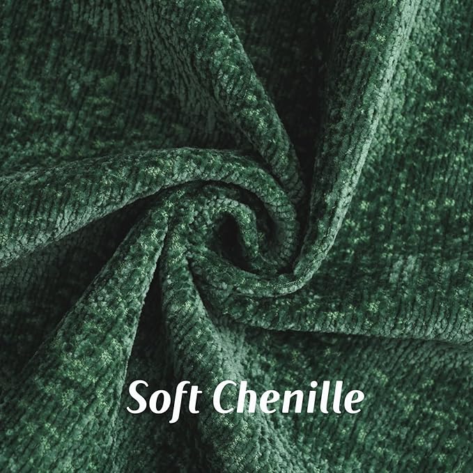 FUTEI Christmas Dark Green Chenille Throw Pillow Covers 20x20 Inch Set of 2,Soft Cozy Bound Edge Design Cushion Case,Home Decor for Couch Bed Living Room