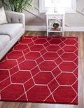 Unique Loom Trellis Frieze Collection Area Rug - Geometric (10' x 14' 1", Red/ Ivory)