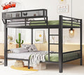 Higher Quality & Stronger Heavy Duty Steel Black Bunk Bed Queen Over Queen Size Bunkbed, Thickened More Stable Safer Metal Bunk Queen Bed (Easier to Assemble)