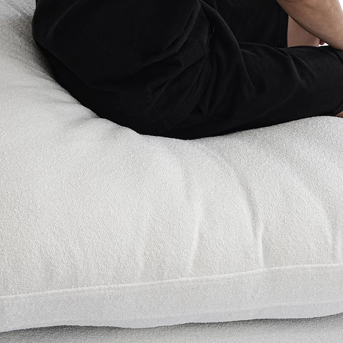 Cloud Modular Sectional Sofa for Livingroom,Large Down Filled Comfort Corner Sectional Sofa Couch with Ottoman,Wide Deep Seat Convertible Couches for Office Apartment,V Shaped,White